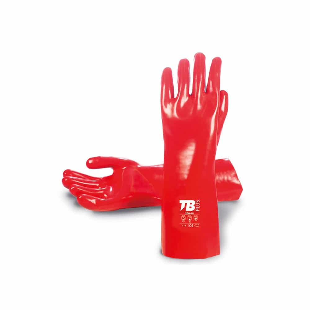 Guante PVC rojo mod 206 - 36 longitud 36 cm
