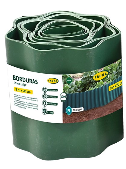 Bordura PVC Verde 20cm x 9m
