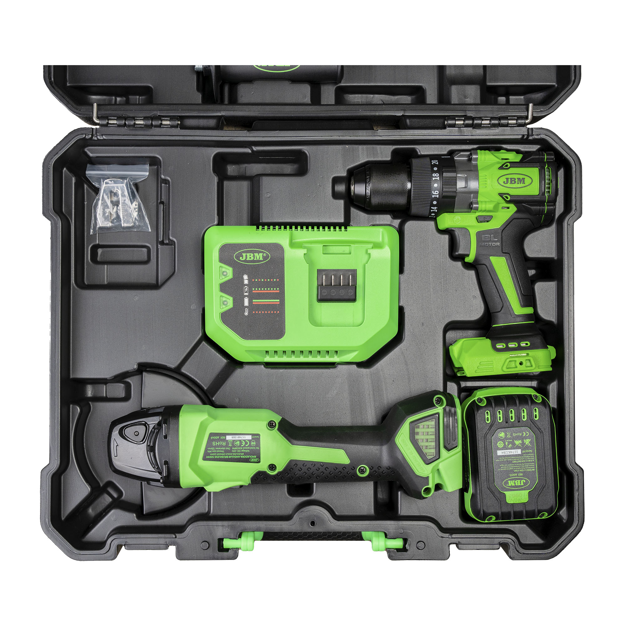 KIT Amoladora angular + Taladro Percutor 20V - Imagen 2