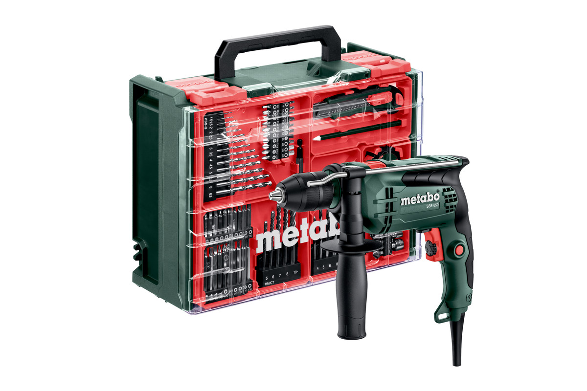 Taladro percutor METABO SBE 650 SET 78 piezas
