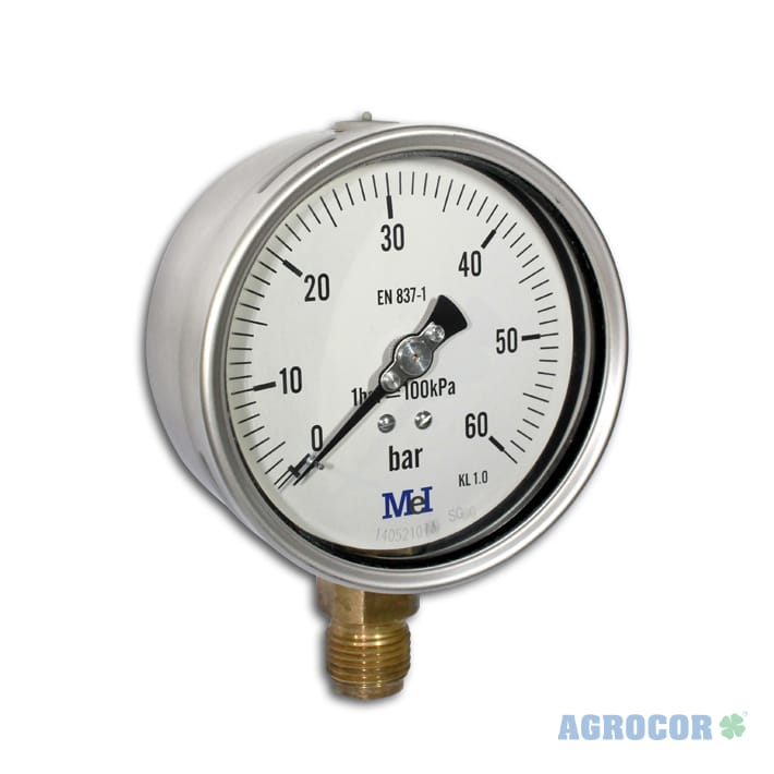 Manometro indust. 60 bar 1/2"  ø 100 mm (vertical)