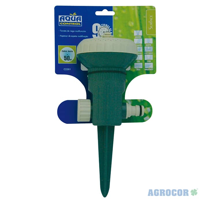 Aspersor 9 posiciones de riego (torreta)
