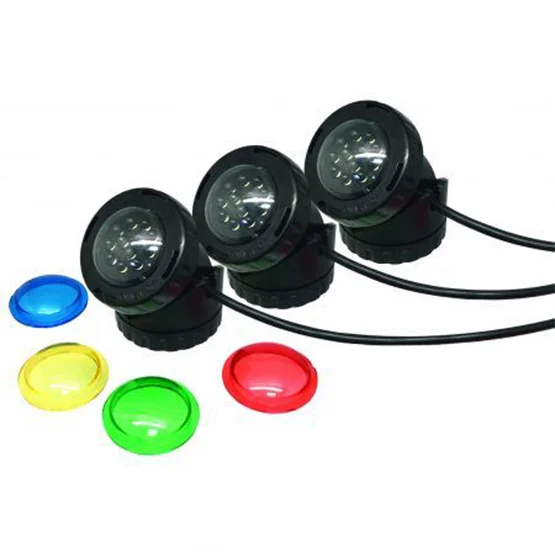 Set 3 focos sumergibles 12 leds para estanques