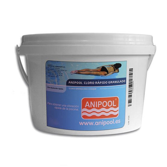 Anipool cloro rapido granulado 5 kg.