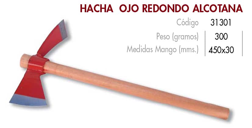 Hacha alcotana 300 gr. c/ mango -fc-