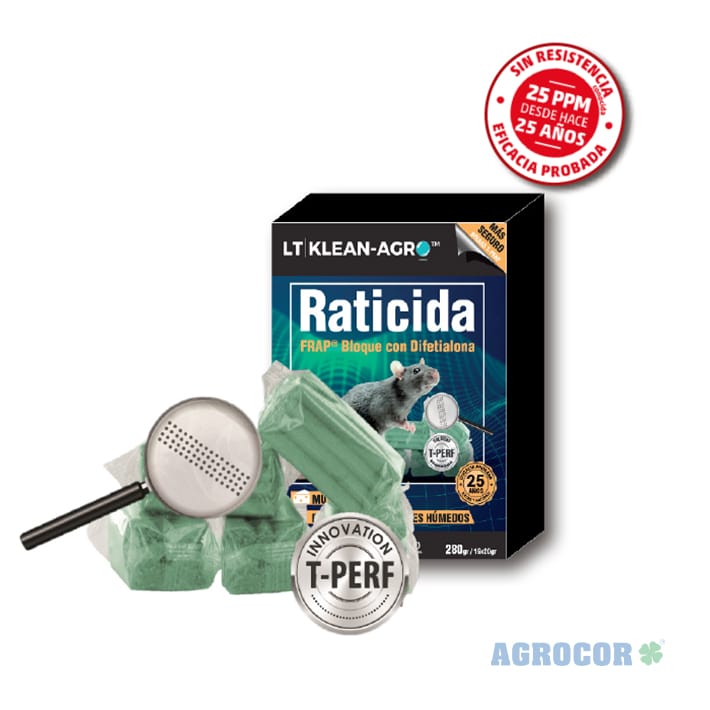 Raticida LT KLEAN AGRO bloque 280 grs