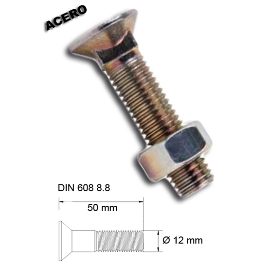 Tornillo reja acero 8.8 12x050